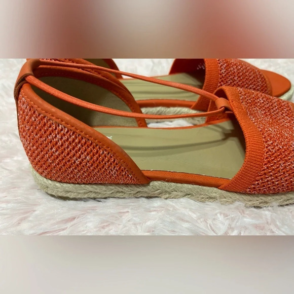 Eileen Fisher Mews Magma Melange Orange Stretch Espadrilles Flat Sandals Sz 6.5 - Picture 11 of 14